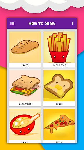 How to draw cute food by steps